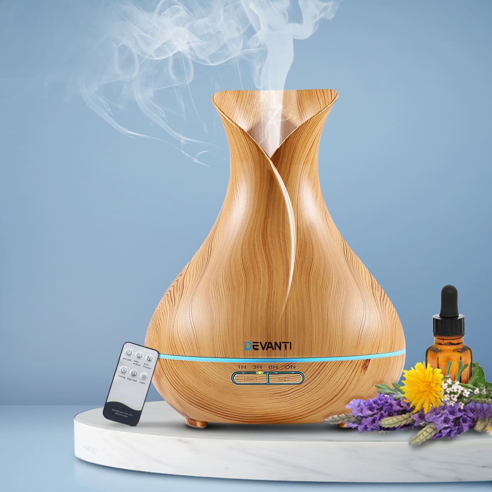 Devanti 400ml 4 in 1 Aroma Diffuser remote control – Light Wood – after  camping